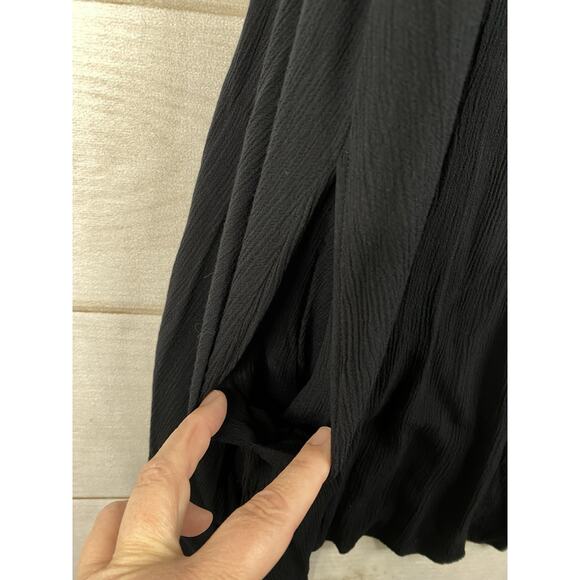 Lane Bryant Dress Womens Plus 22 Black Crochet Lace Pleated Minimal Boho Pockets - Picture 12 of 12